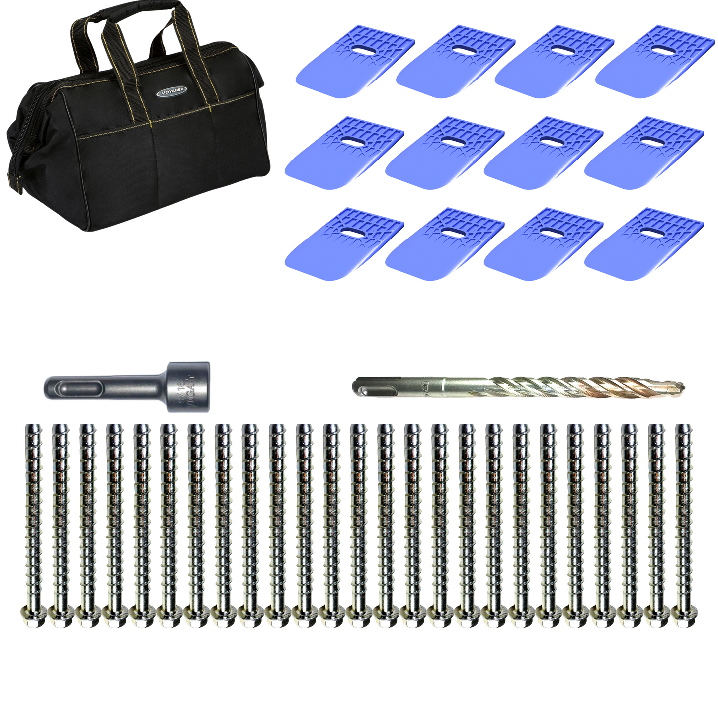 Plate Lock Installation Bag – Anchors, Drill Bit & SDS Socket Kit