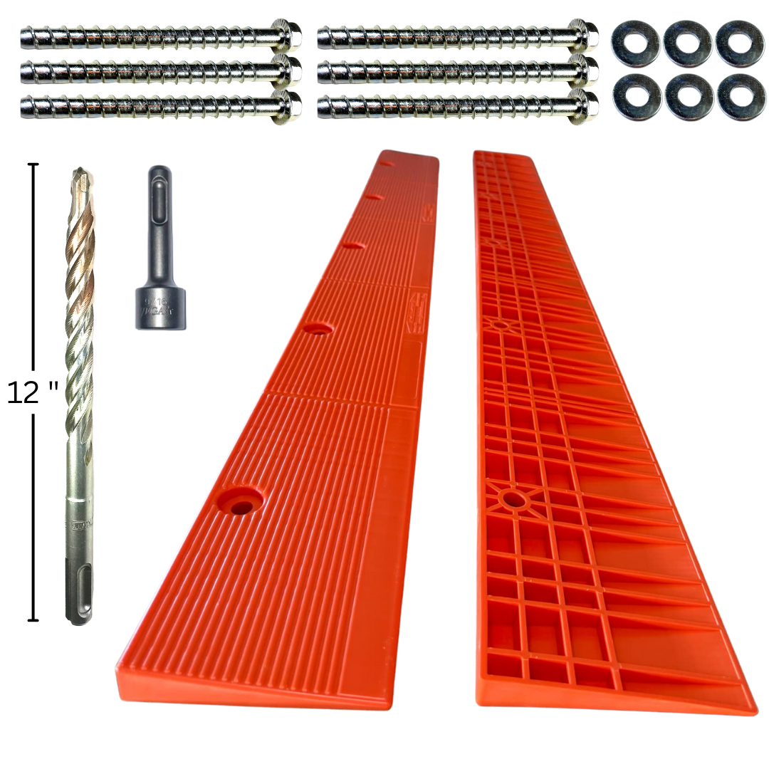 2-Ramp Plate Lock Kit – Anchors, Drill Bit & Socket for Asphalt ...