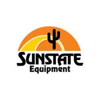 Sunstate Equipment logo with a cactus design on an orange and yellow background