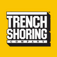 Logo of Trench Shoring Company on a yellow background