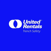 United Rentals Trench Safety logo on a blue background